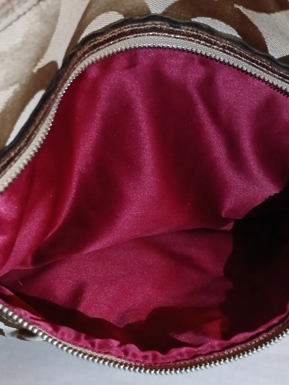 Coach Poppy Gold Signature Pattern Shoulder Bag
